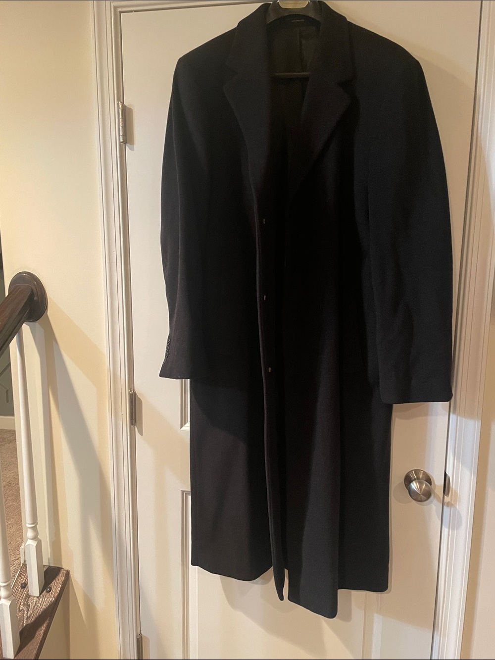 Men's Black Single-Breasted Trench Coat